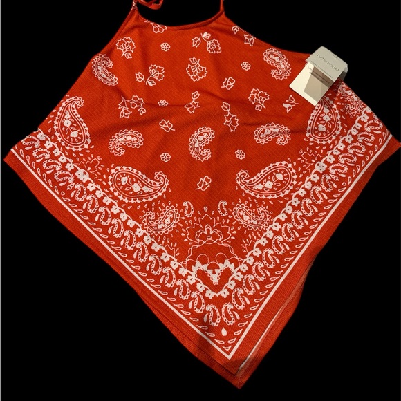 Asymmetrical orange halter top! - Picture 3 of 3